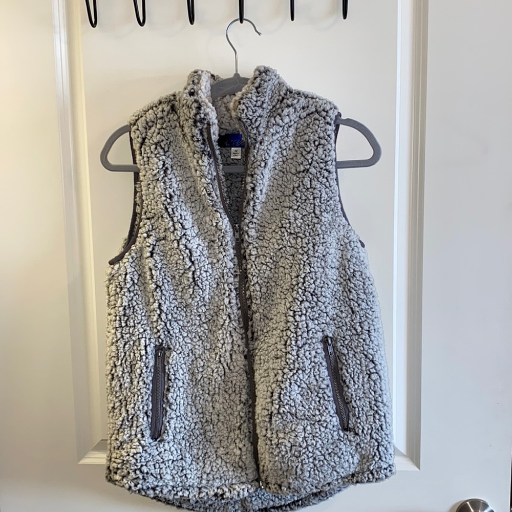 Francescas Collection Blue Rain Sherpa Vest